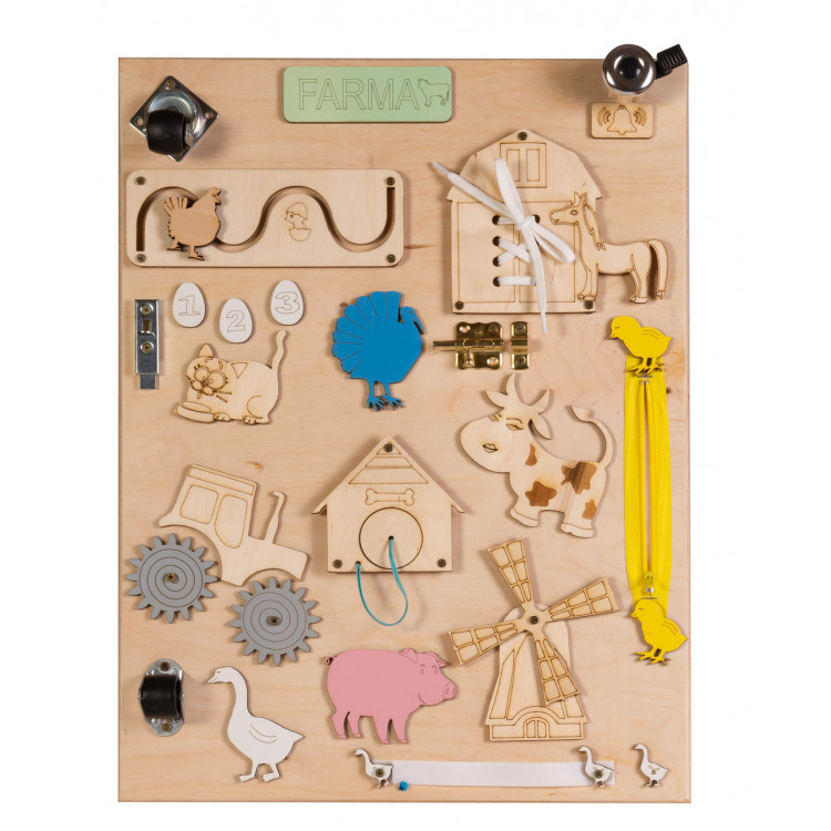 Manipulačná doska/Activity board prírodná – Farma